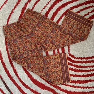 ZARA ORANGE PAISLEY FLOWY PANTS